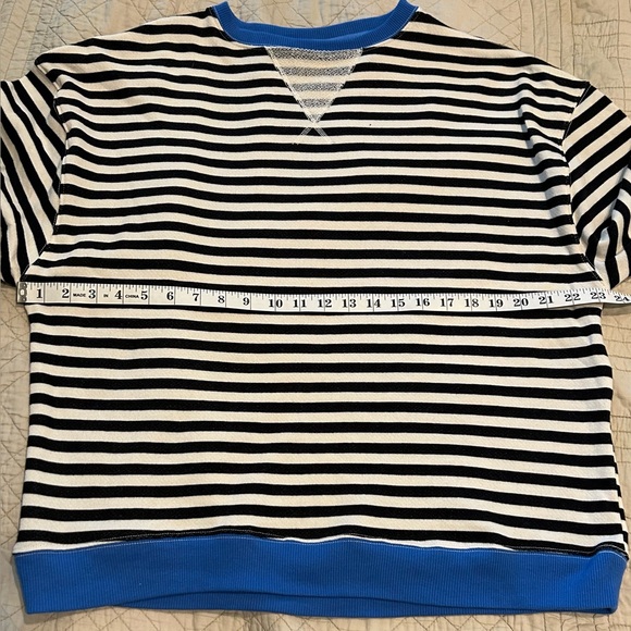 NWOT Free People Classic Striped Oversize Crewneck - Picture 9 of 11